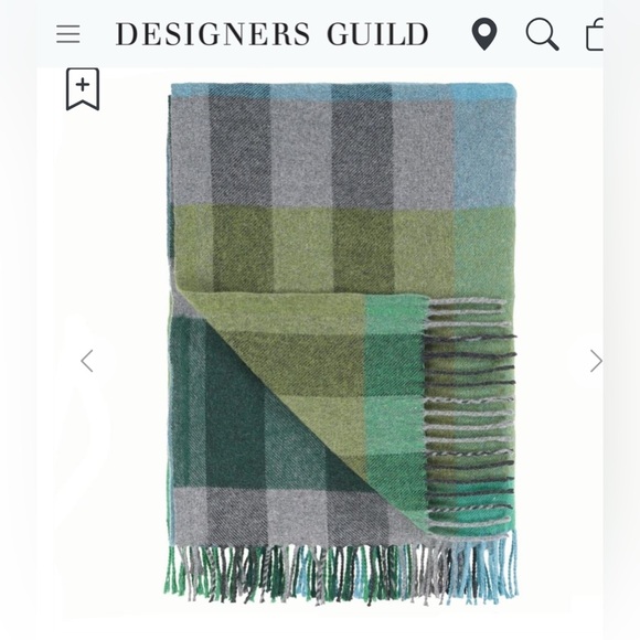 Designers Guild Bampton Emerald Woven Throw Wool blend , 190cmx130cm - Picture 6 of 9